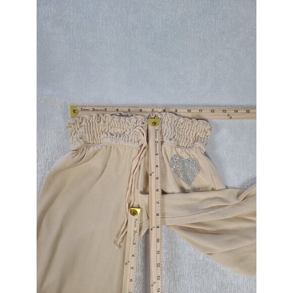 bebe Women's Y2K Capri length lounge pants bling beige Size Medium Mcbling - Picture 6 of 9